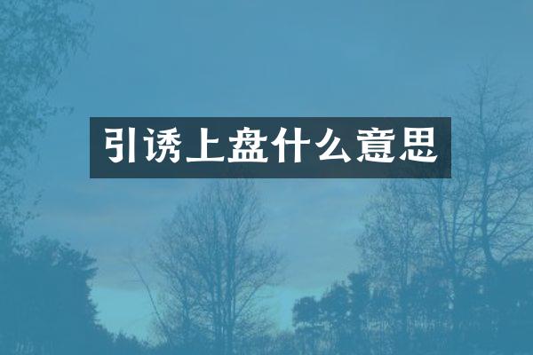引诱上盘什么意思