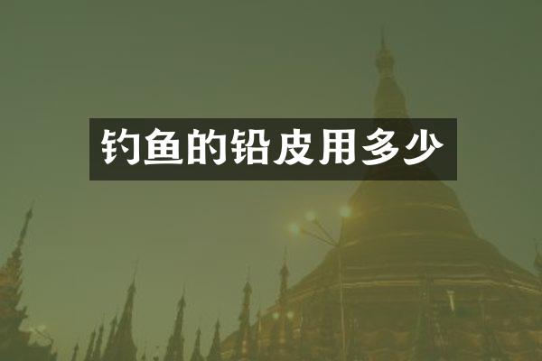 钓鱼的铅皮用多少
