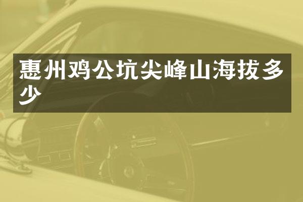 惠州鸡公坑尖峰山海拔多少