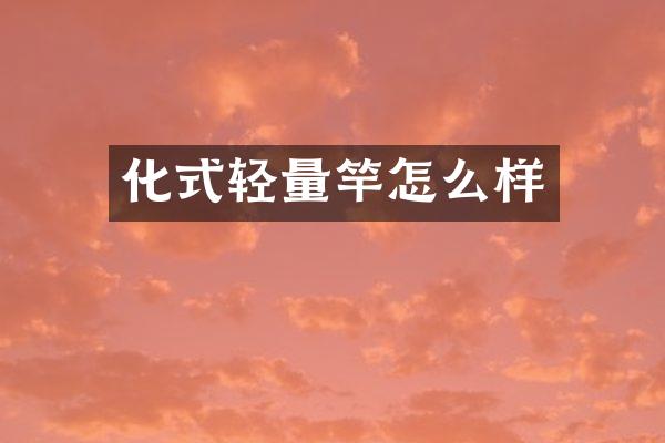 化式轻量竿怎么样