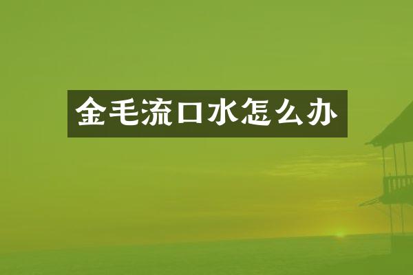金毛流口水怎么办