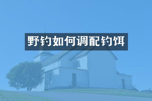 野钓如何调配钓饵