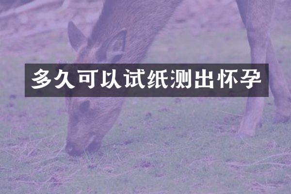 多久可以试纸测出怀孕