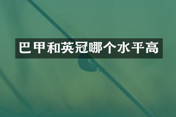 巴甲和英冠哪个水平高