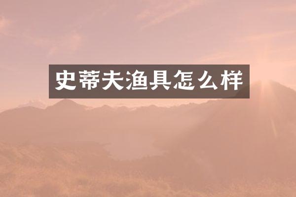 史蒂夫渔具怎么样