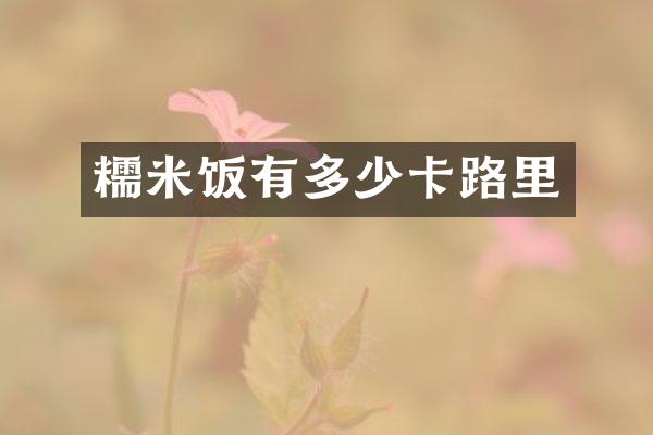 糯米饭有多少卡路里