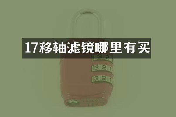 17移轴滤镜哪里有买