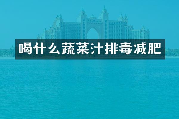 喝什么蔬菜汁排毒减肥