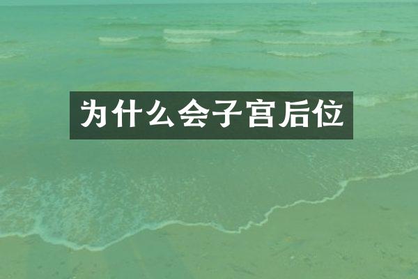 为什么会子宫后位