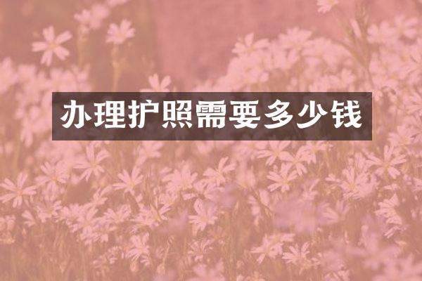 办理护照需要多少钱