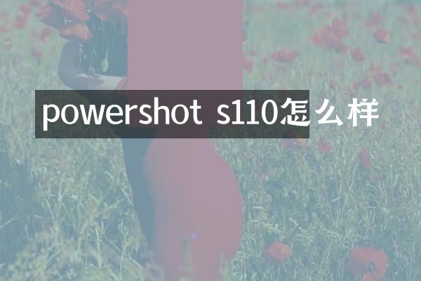 powershot s110怎么样