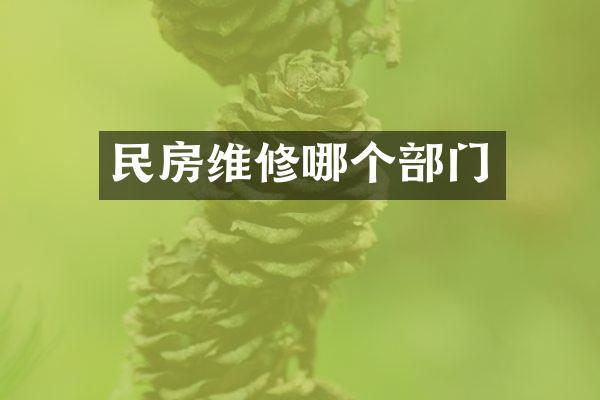 民房维修哪个部门