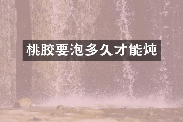 桃胶要泡多久才能炖