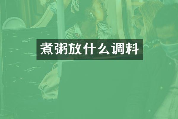 煮粥放什么调料