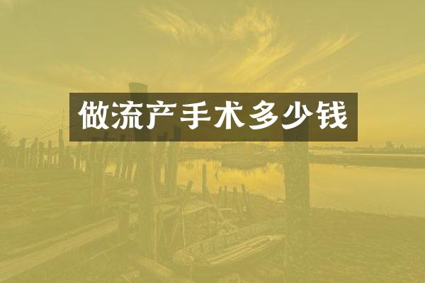 做流产手术多少钱