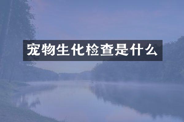宠物生化检查是什么