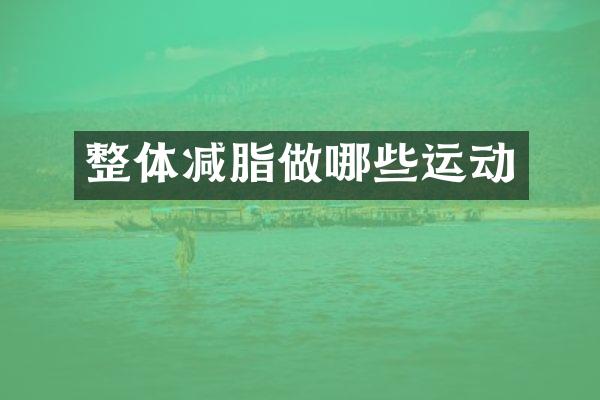 整体减脂做哪些运动
