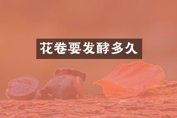 花卷要发酵多久