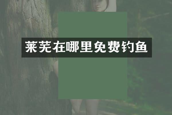 莱芜在哪里免费钓鱼