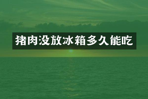 猪肉没放冰箱多久能吃