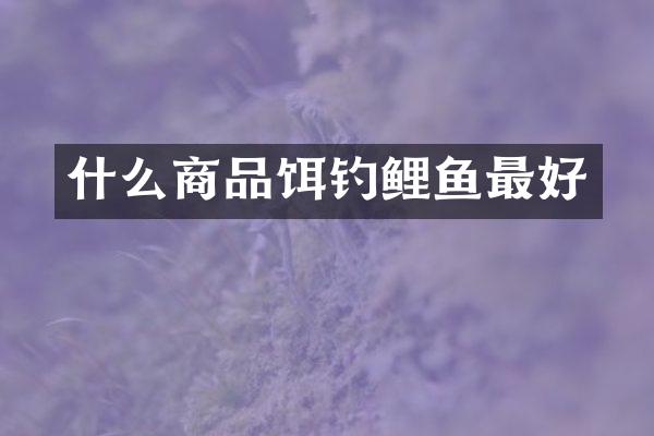 什么商品饵钓鲤鱼最好
