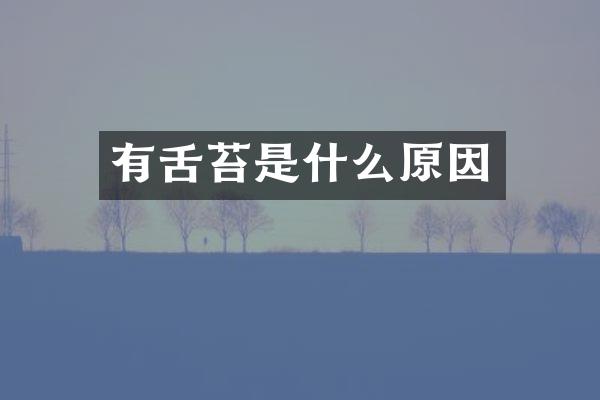 有舌苔是什么原因