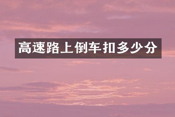 高速路上倒车扣多少分