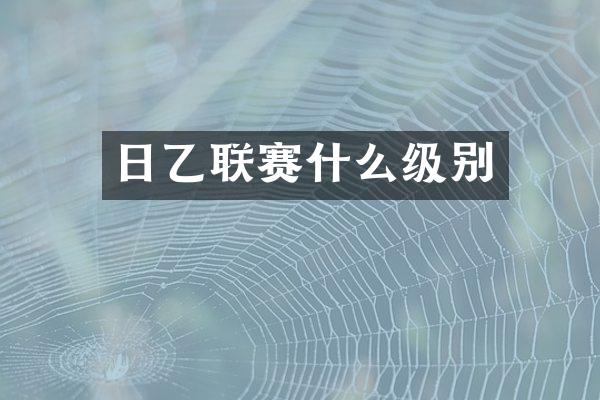 日乙联赛什么级别