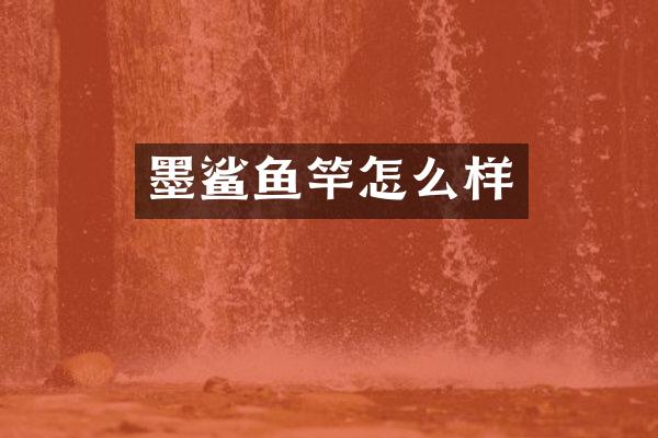 墨鲨鱼竿怎么样