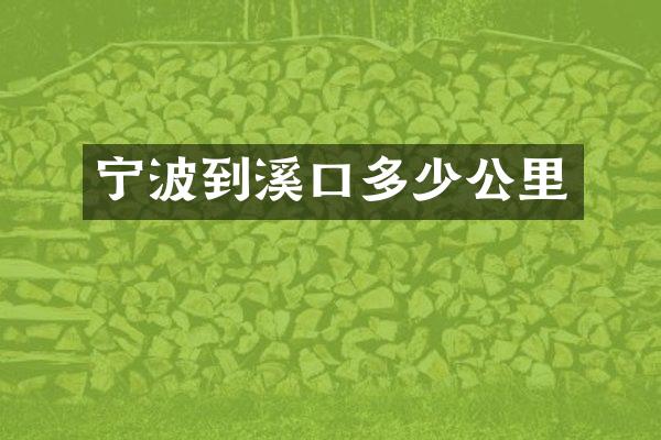 宁波到溪口多少公里