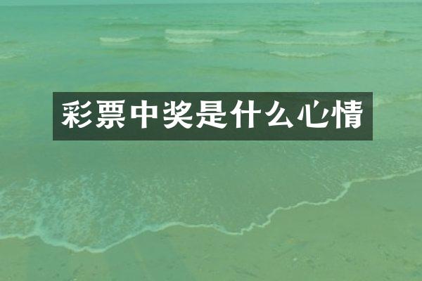 彩票中奖是什么心情