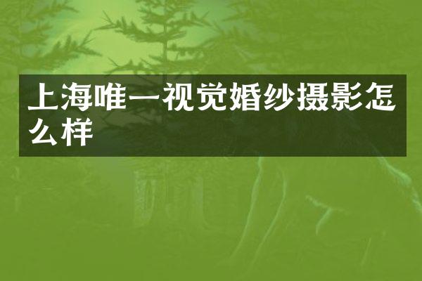 上海唯一视觉婚纱摄影怎么样