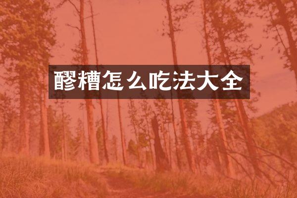 醪糟怎么吃法大全