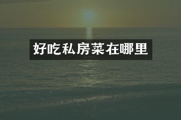 好吃私房菜在哪里
