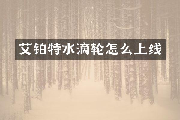 艾铂特水滴轮怎么上线