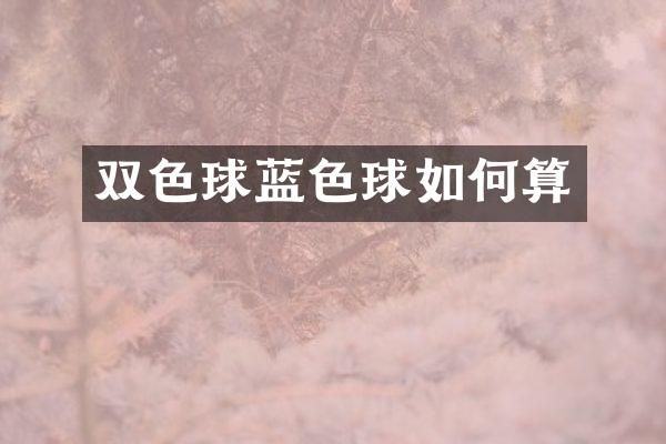 双色球蓝色球如何算
