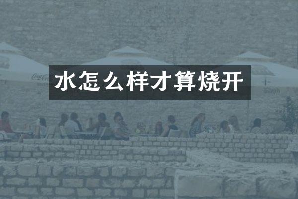 水怎么样才算烧开