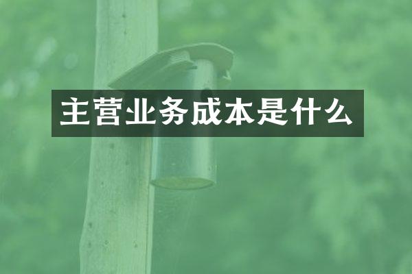 主营业务成本是什么