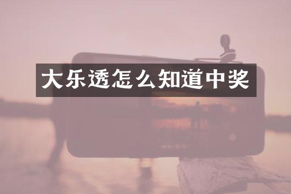 大怎么知道中奖