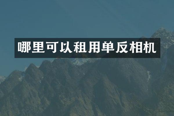 哪里可以租用单反相机