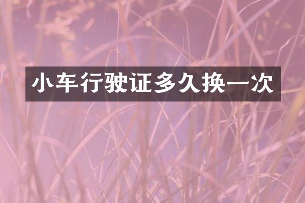 小车行驶证多久换一次