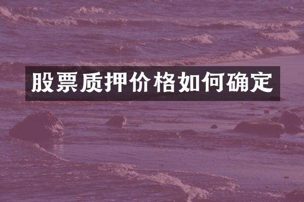 股票质押价格如何确定