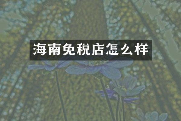 海南免税店怎么样