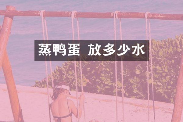 蒸鸭蛋 放多少水