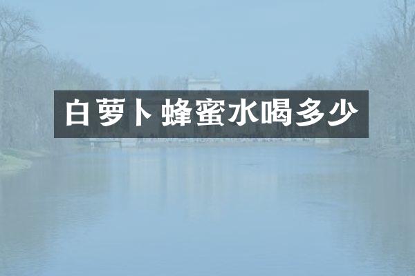 白萝卜蜂蜜水喝多少