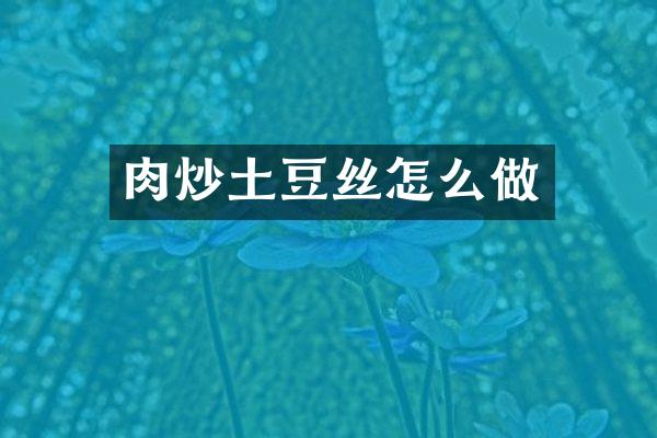 肉炒土豆丝怎么做