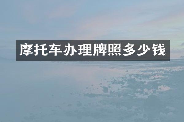 摩托车办理牌照多少钱