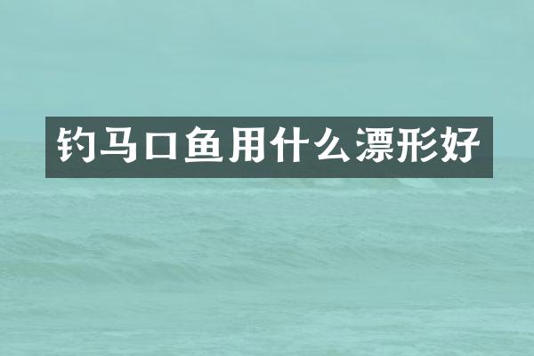 钓马口鱼用什么漂形好