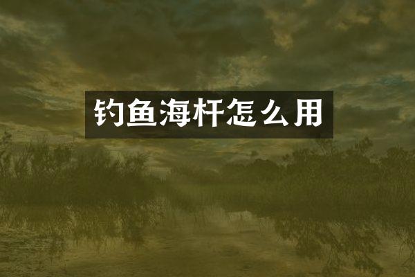 钓鱼海杆怎么用