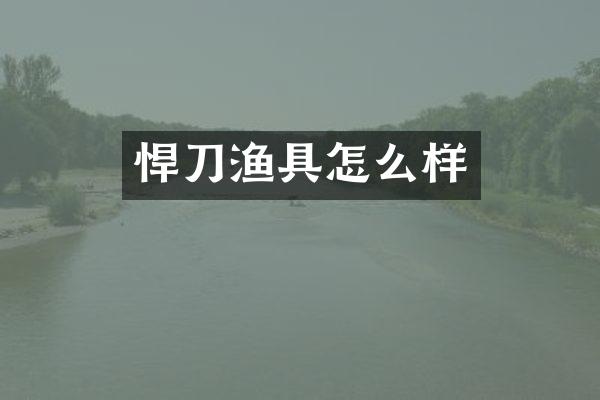 悍刀渔具怎么样